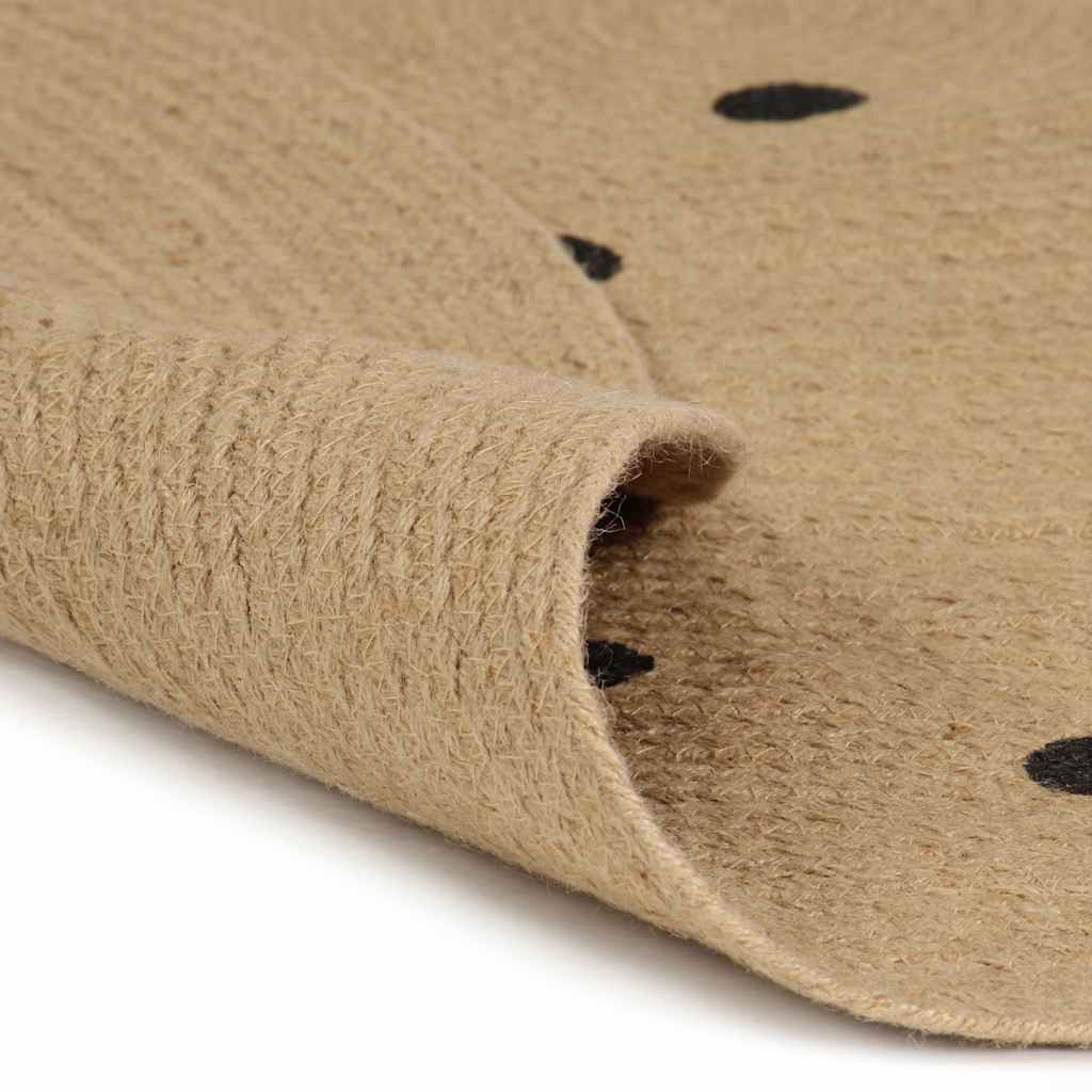 kézzel font jutaszőnyeg pöttyös mintával 90 cm