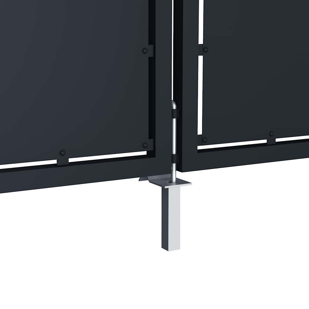 antracit színű acél kerti kapu 300 x 175 cm