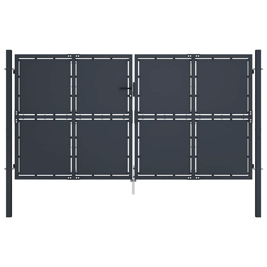 antracit színű acél kerti kapu 300 x 200 cm