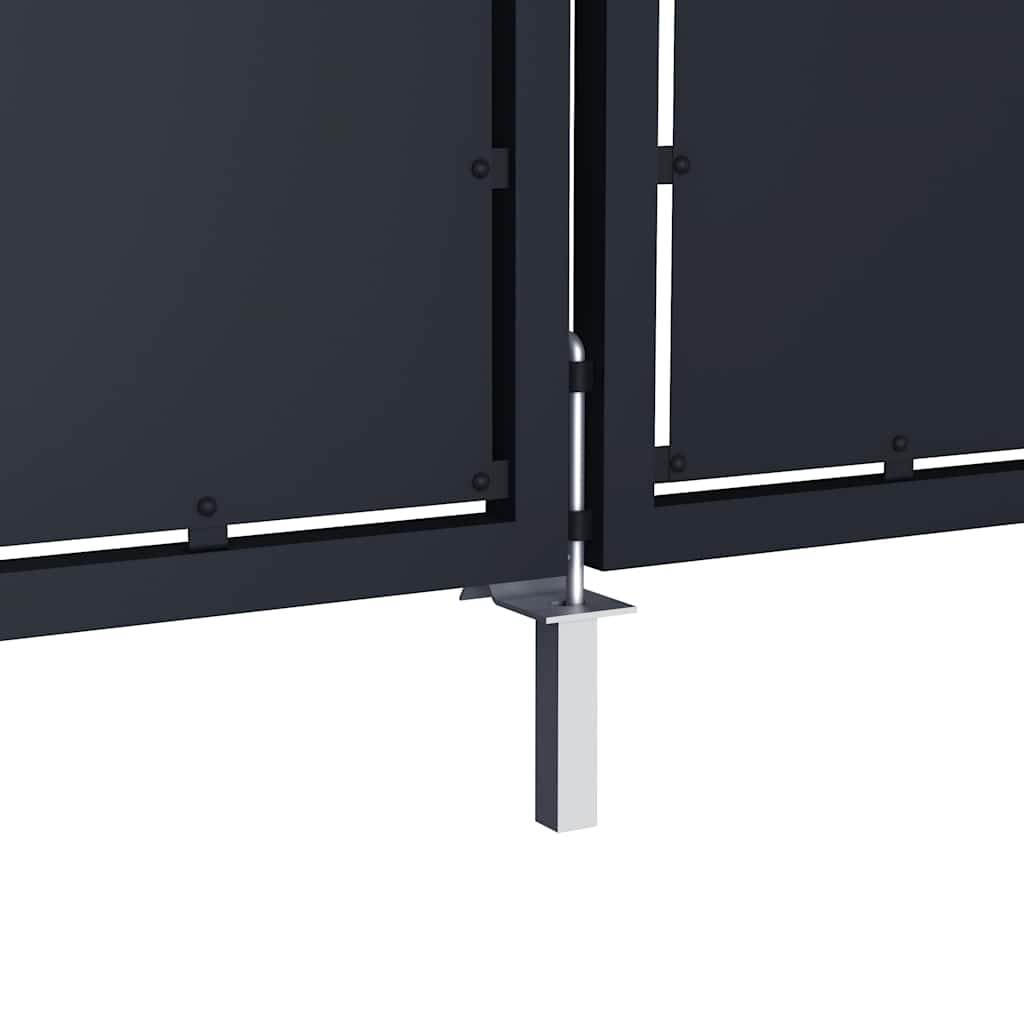 antracit színű acél kerti kapu 350 x 125 cm