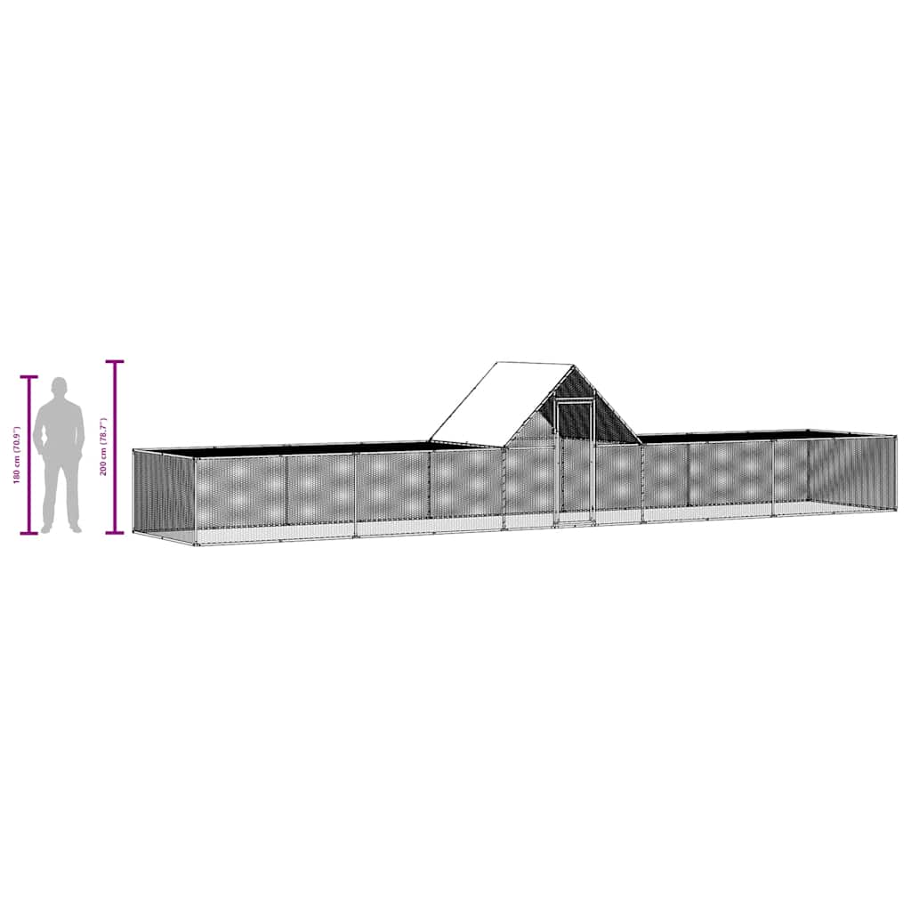 horganyzott acél tyúkól 10 x 2 x 2 m