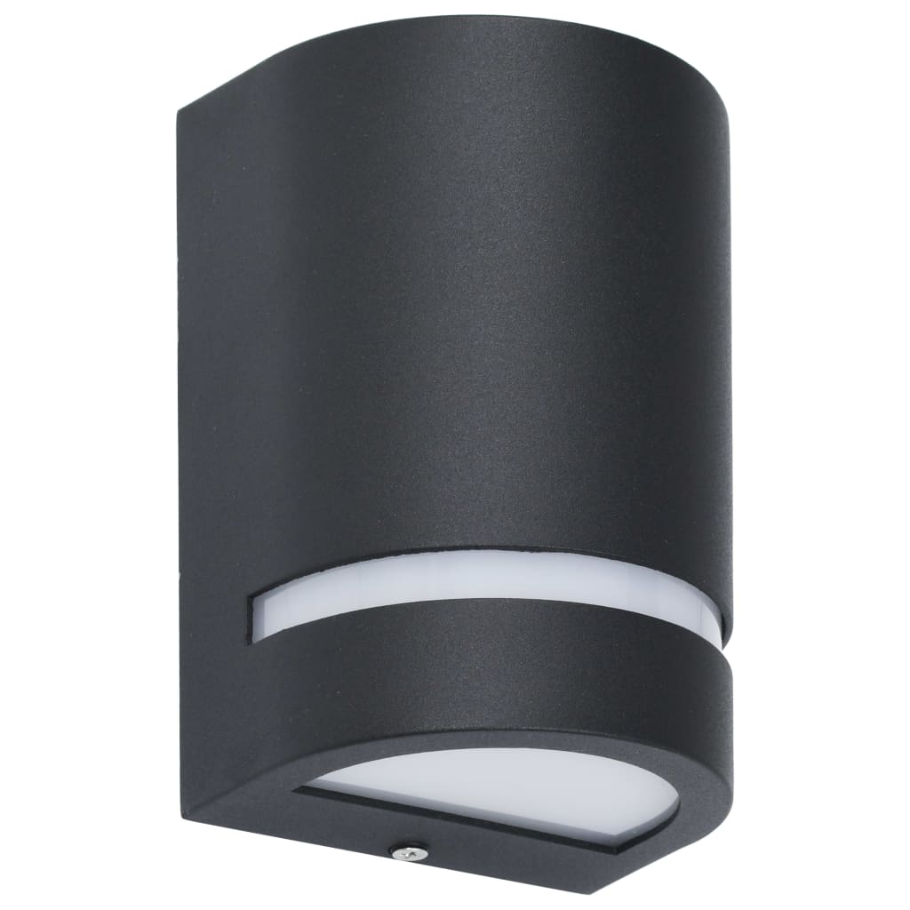 2 db fekete félhenger alakú kültéri fali lámpa 35 W