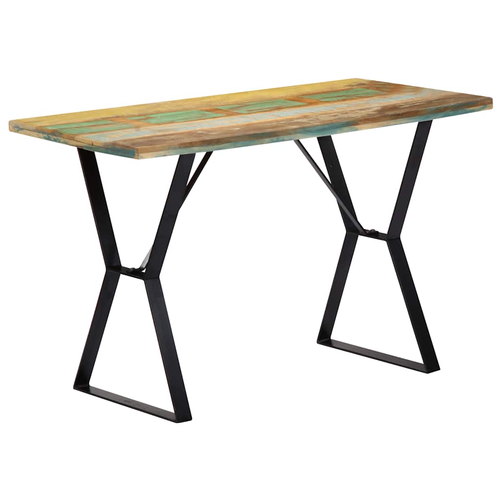 tömör újrahasznosított fa étkezőasztal 120 x 60 x 76 cm