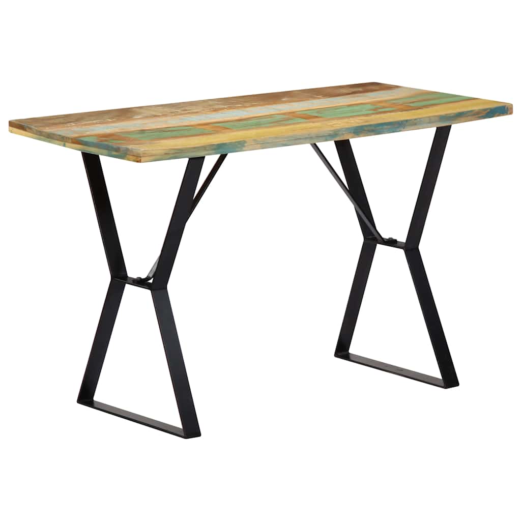 tömör újrahasznosított fa étkezőasztal 120 x 60 x 76 cm