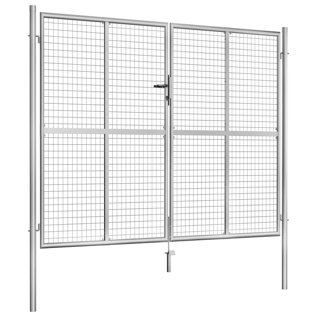 ezüst színű horganyzott acél kerti kapu 300 x 200 cm