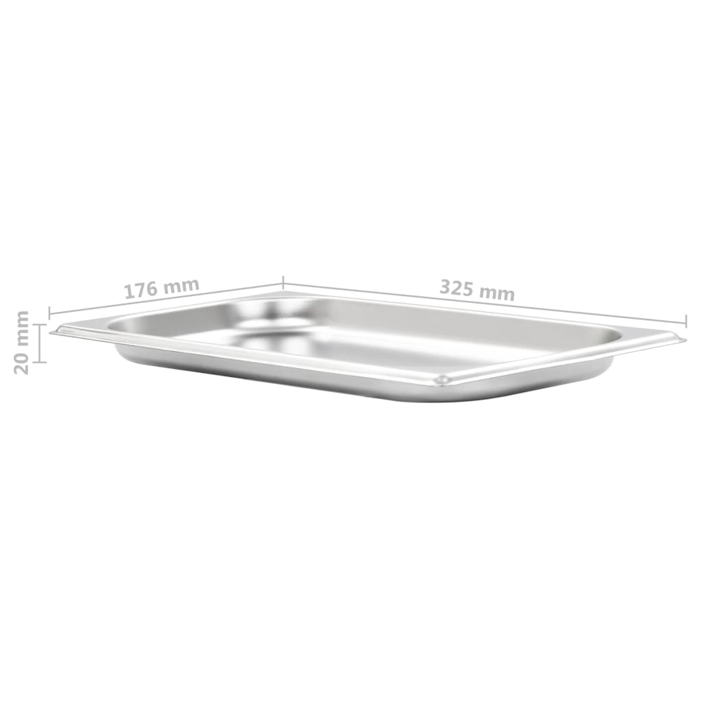 12 db rozsdamentes acél Gasztronorm edény GN 1/3 20 mm