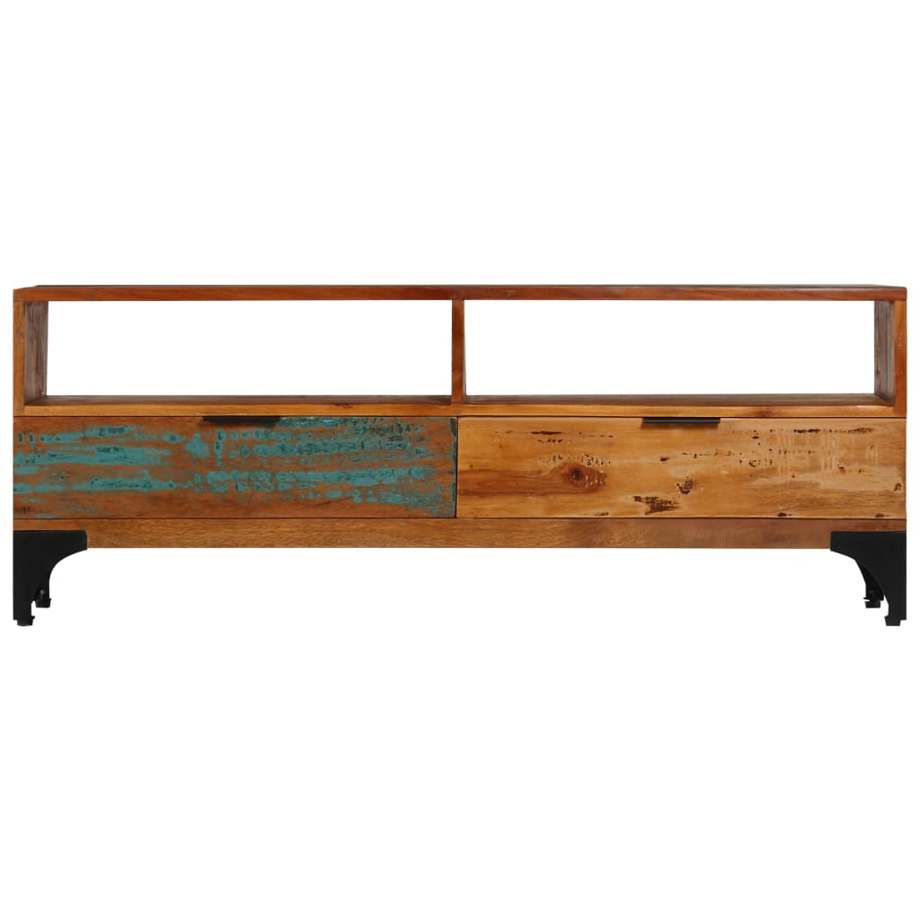 tömör újrahasznosított fa TV-szekrény 118 x 35 x 45 cm