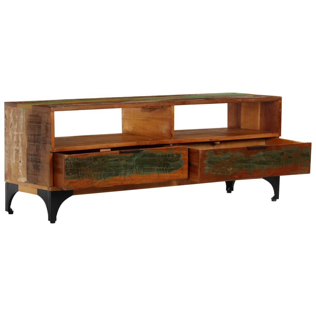 tömör újrahasznosított fa TV-szekrény 118 x 35 x 45 cm