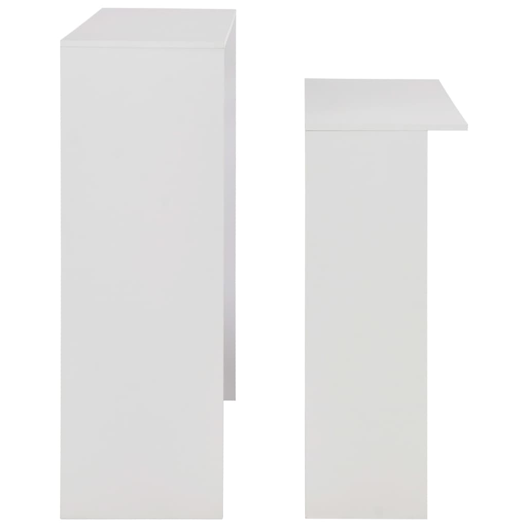 fehér bárasztal 2 asztallappal 130 x 40 x 120 cm