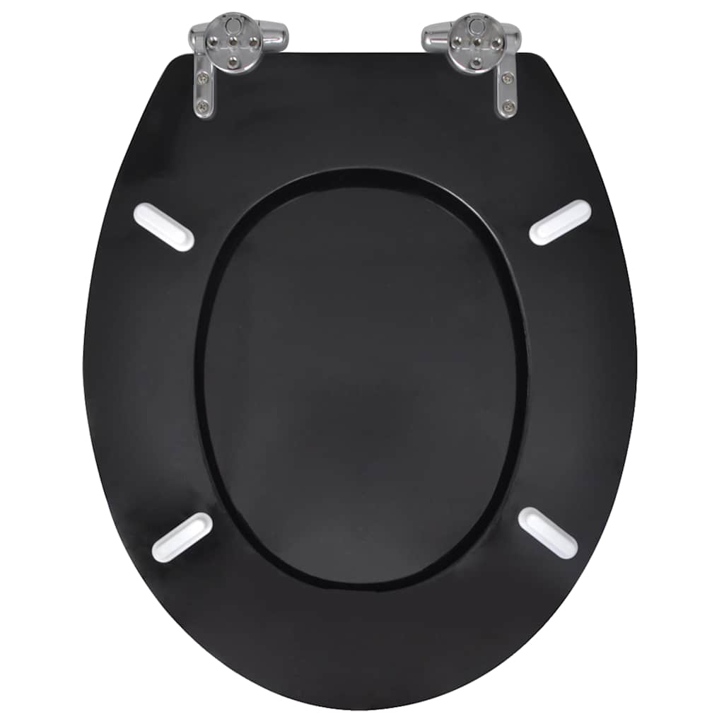 2 db fekete MDF WC ülőke lassan csukódó fedéllel