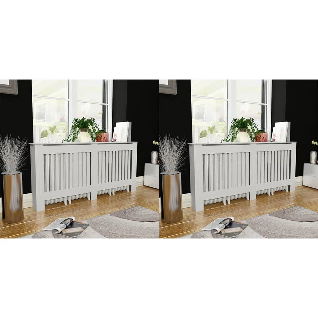2 db fehér szerelt fa radiátorburkolat 172 cm