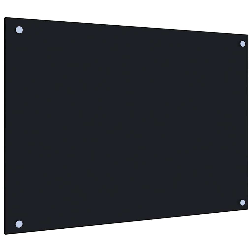 fekete edzett üveg konyhai falburkoló 70 x 50 cm