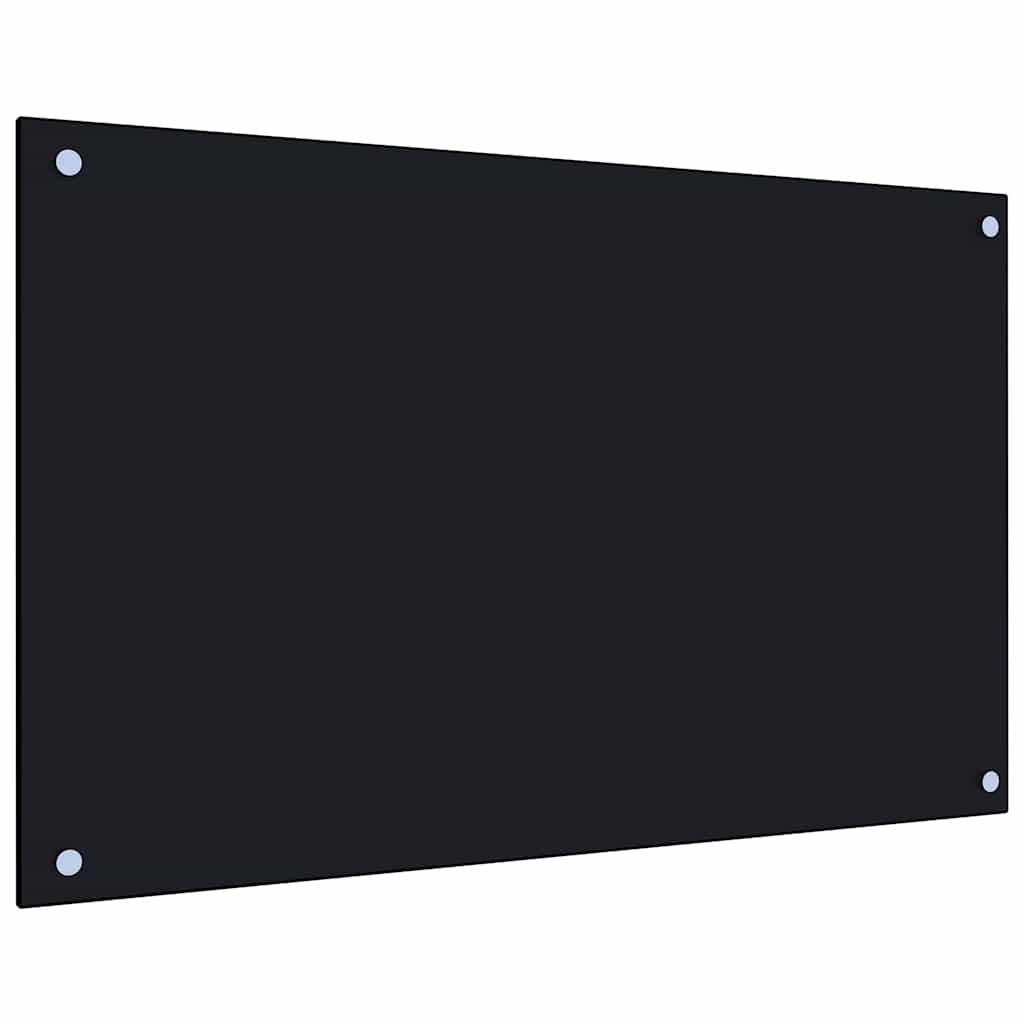 fekete edzett üveg konyhai falburkoló 80 x 50 cm