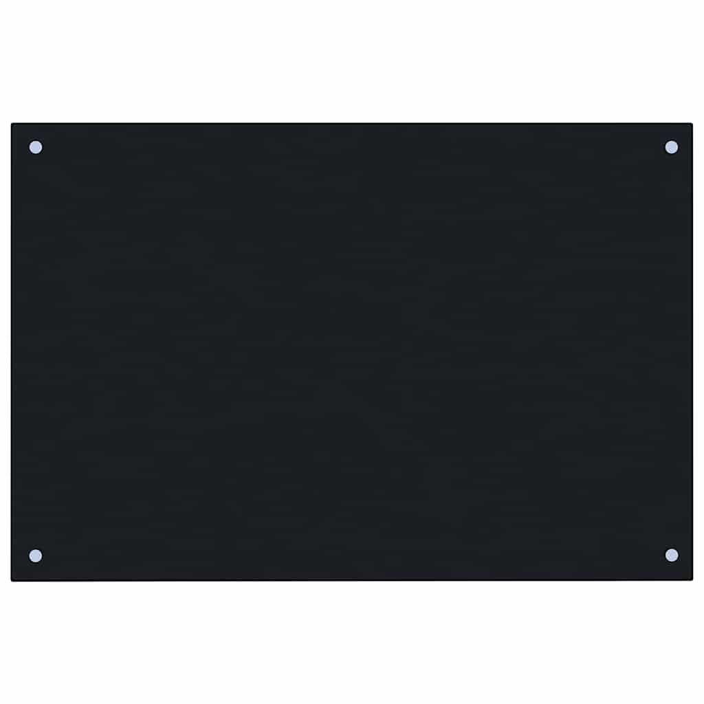 fekete edzett üveg konyhai falburkoló 90 x 50 cm