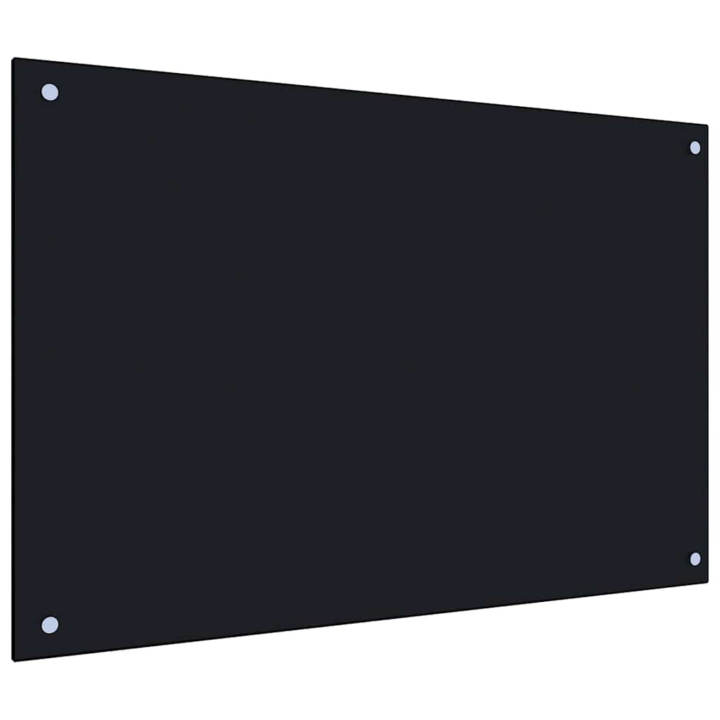fekete edzett üveg konyhai falburkoló 90 x 50 cm