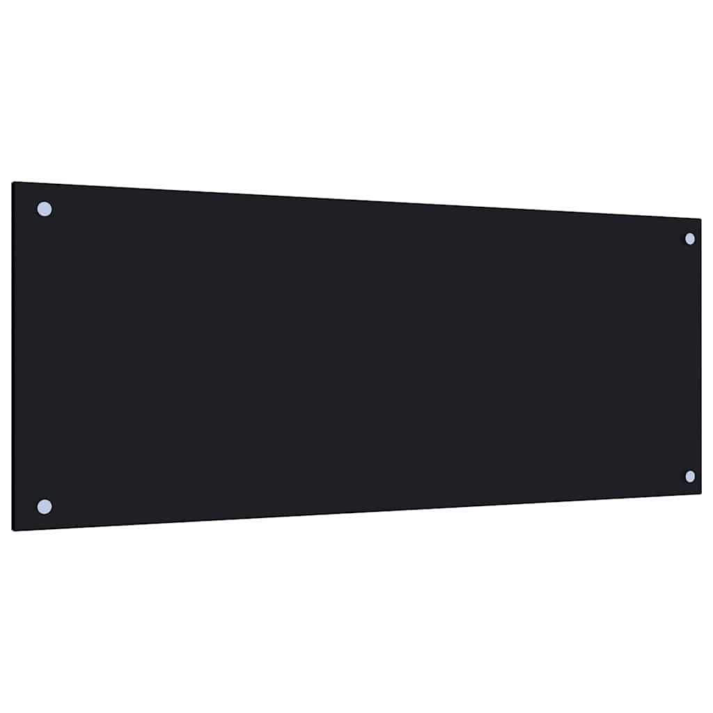 fekete edzett üveg konyhai falburkoló 100 x 40 cm
