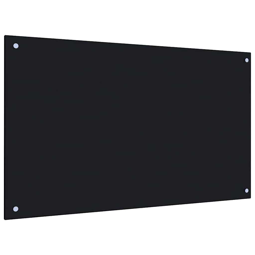 fekete edzett üveg konyhai falburkoló 100 x 60 cm