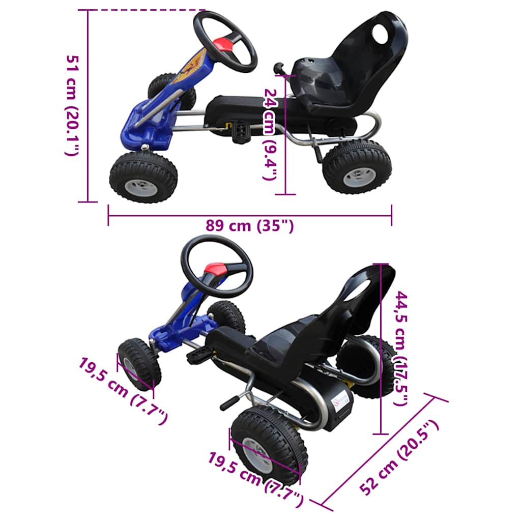 pedálos gokart kék