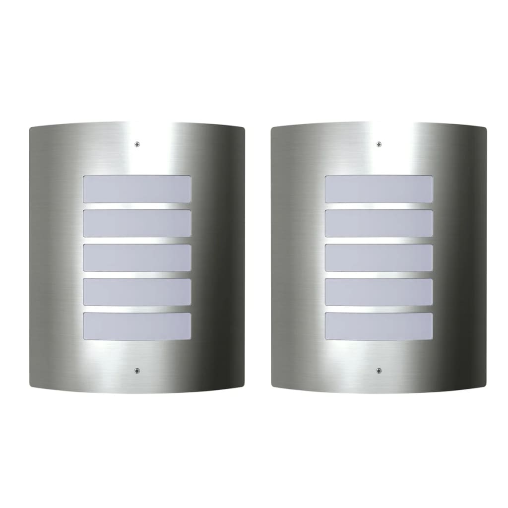 2 Rozsdamentes Acél Vízálló Fali Lámpatestek 60W