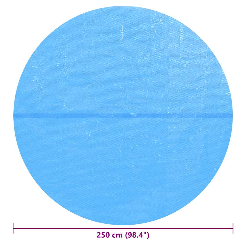 kék napelemes kerek lebegő PE medencefólia 250 cm