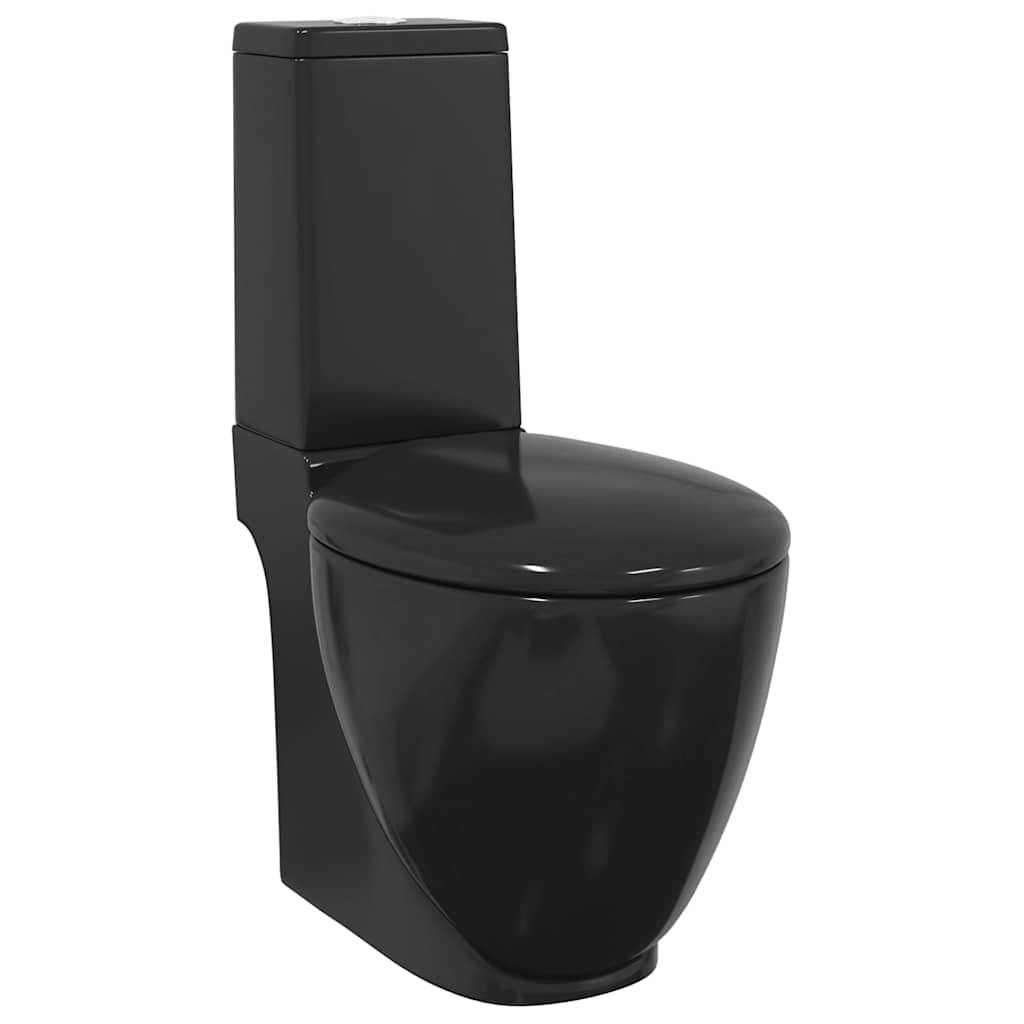 fekete kerámia WC öblítőrendszerrel
