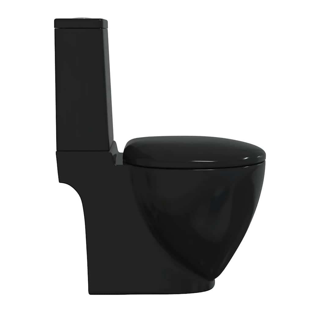 fekete kerámia WC öblítőrendszerrel