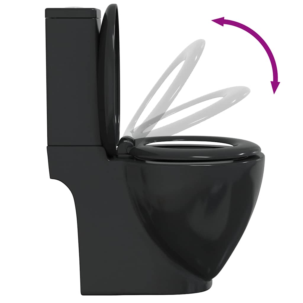 fekete kerámia WC öblítőrendszerrel