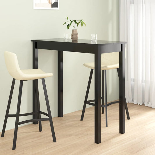 fekete MDF bárasztal 115 x 55 x 107 cm