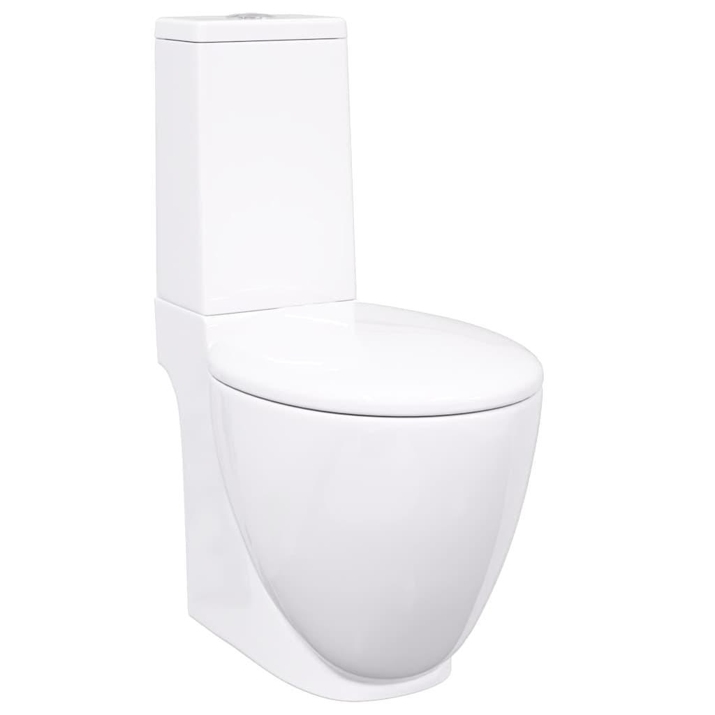 fehér kerámia WC öblítőrendszerrel