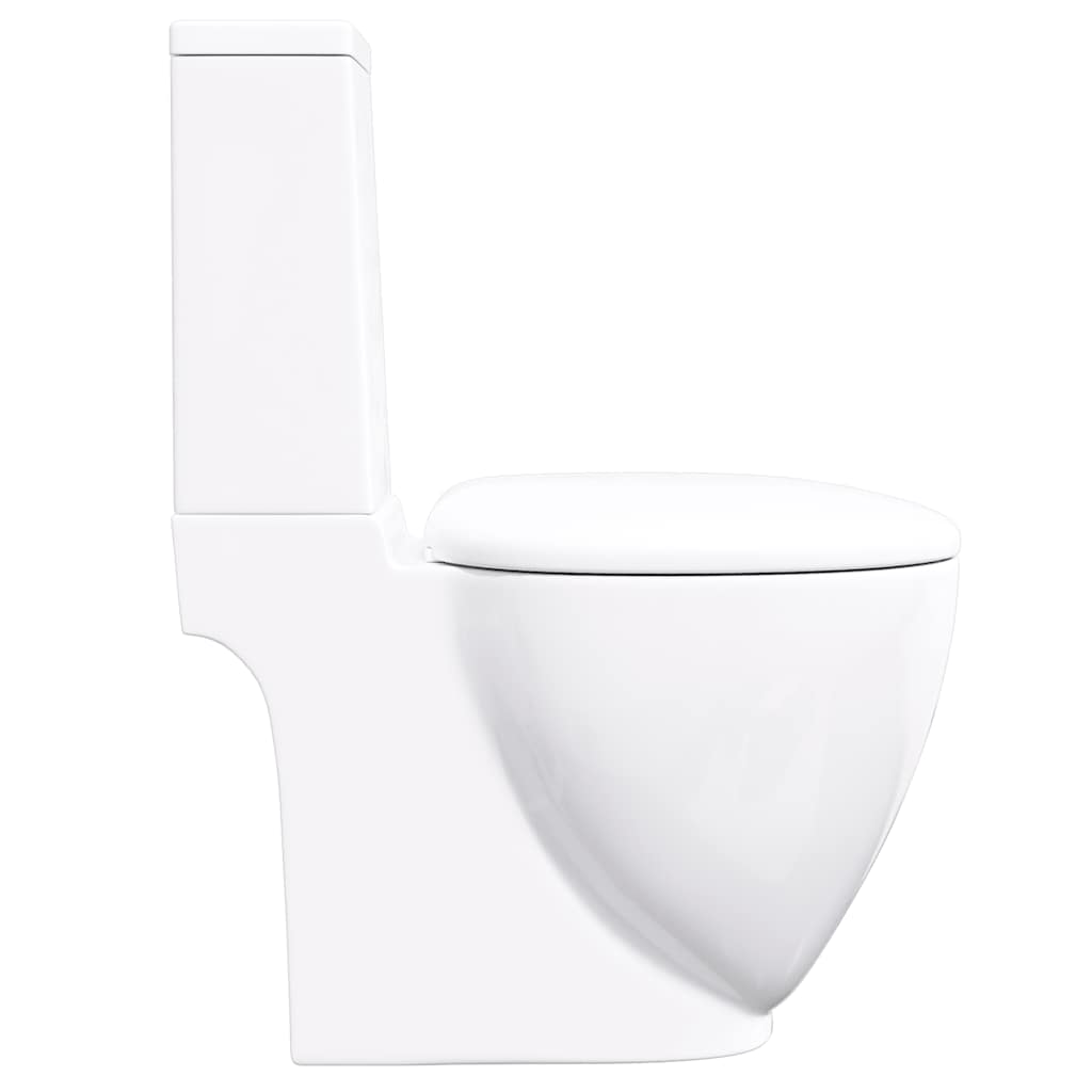 fehér kerámia WC öblítőrendszerrel