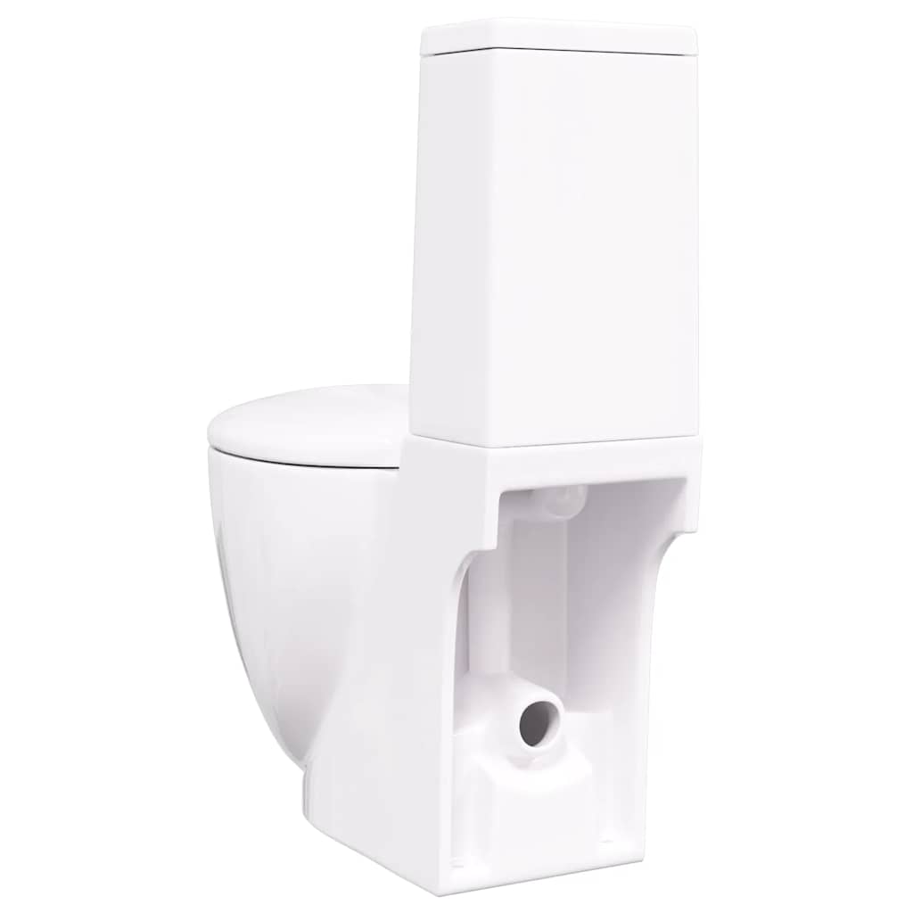 fehér kerámia WC öblítőrendszerrel