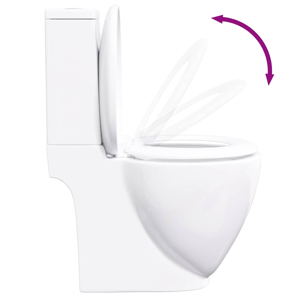 fehér kerámia WC öblítőrendszerrel