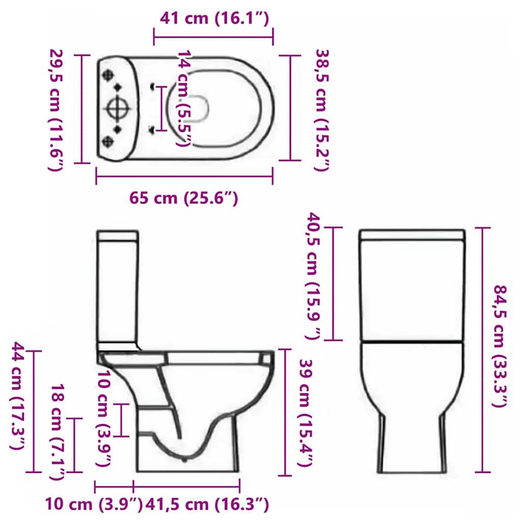 fehér kerámia WC öblítőrendszerrel