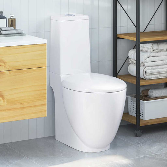 fehér kerámia WC öblítőrendszerrel