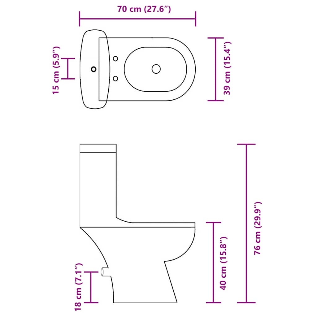 fekete WC tartállyal
