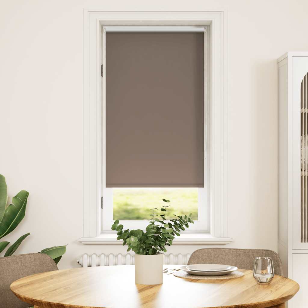 sötétítő roló, szövetből készült, 64,4 x 120 cm, szélessége 60 cm, kávébarna