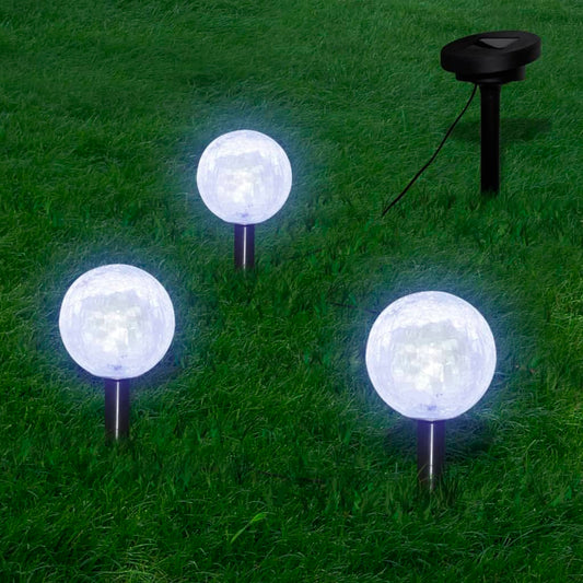 3 db LED kerti gömblámpa cövekkel és napelemmel