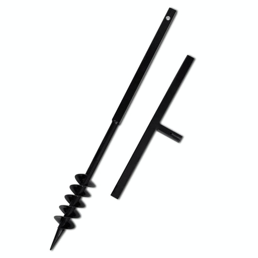 Kézi Föld Fúró Auger Bit 80 mm Dupla Spirállal Fekete Acél