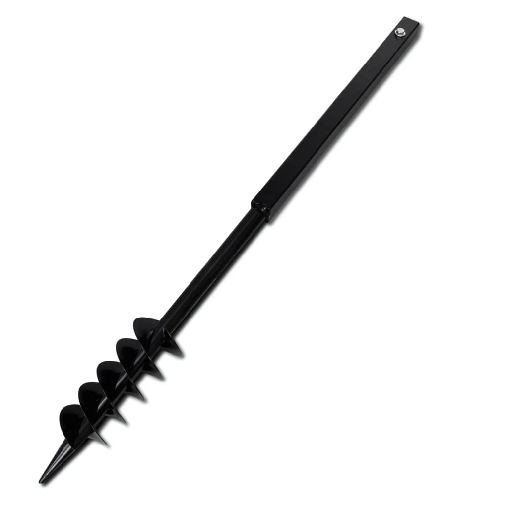 Kézi Föld Fúró  Auger Bit 80 mm  Dupla Spirállal Fekete Acél
