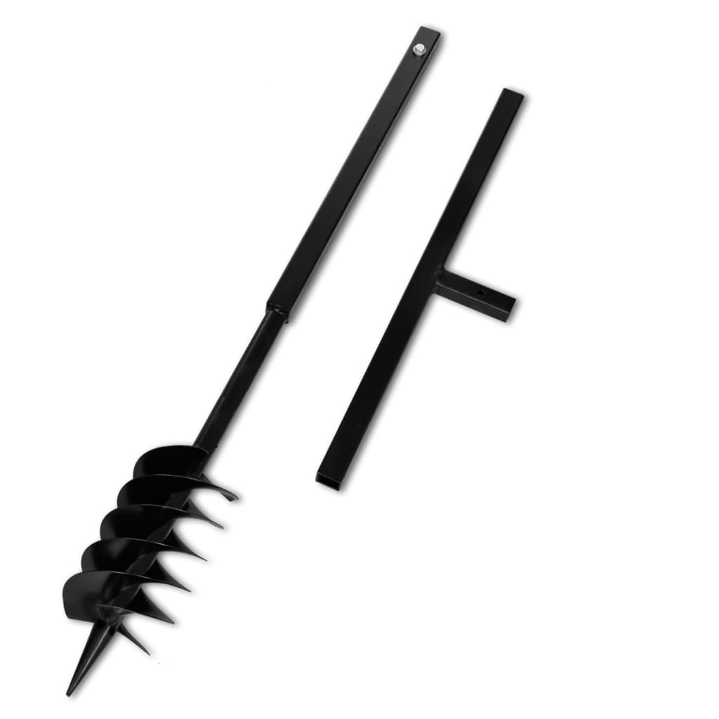 Kézi Föld Fúró Auger Bit 120 mm Dupla Spirállal Fekete Acél