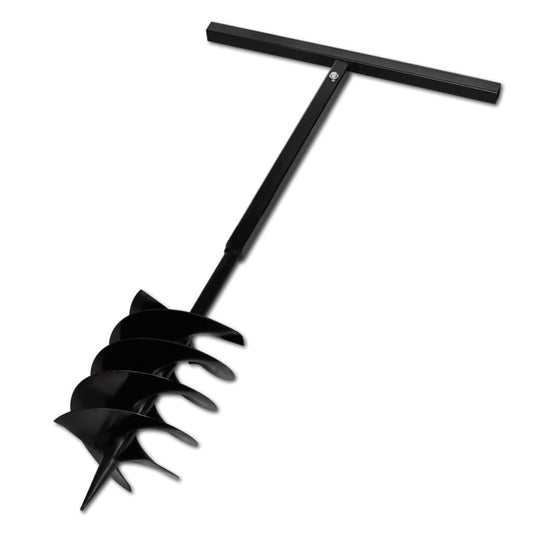 Kézi Föld Fúró Auger Bit 200 mm Három Csigával Fekete Acél