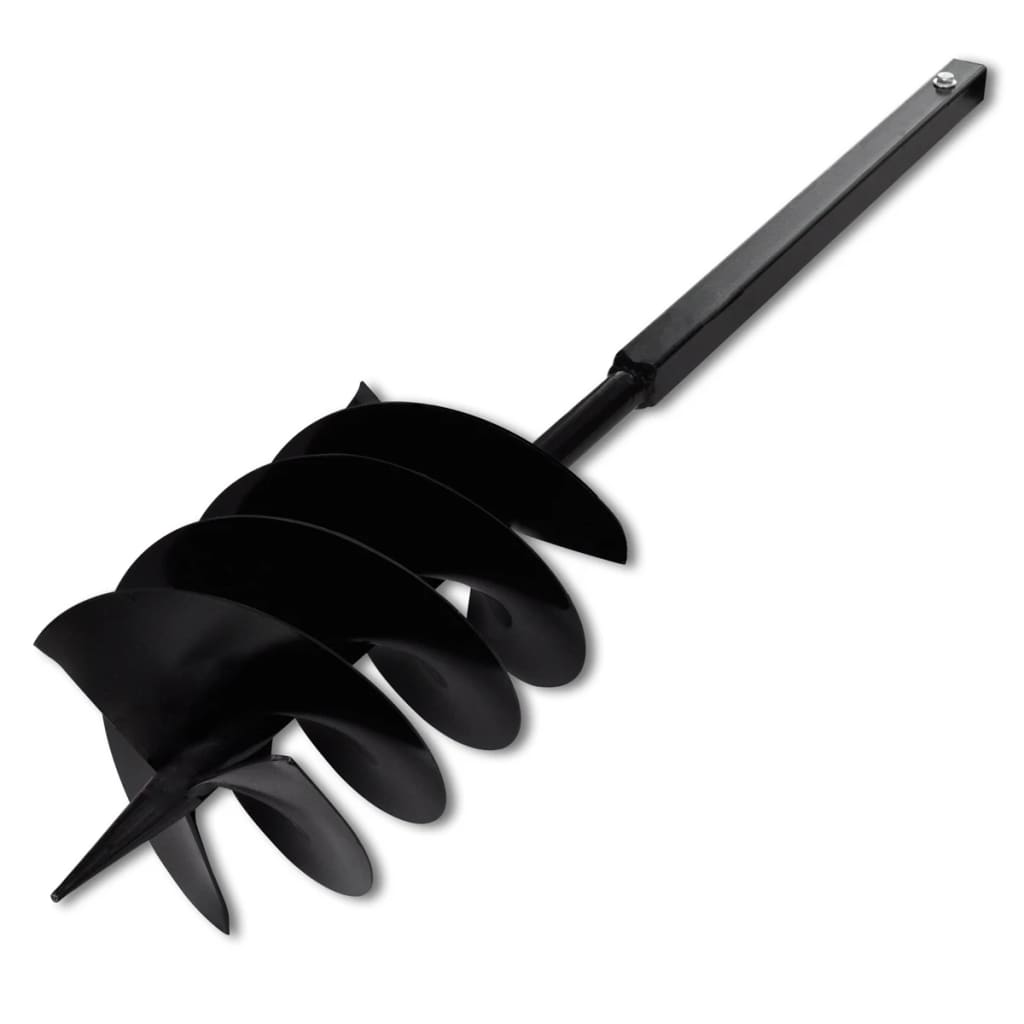 Kézi Föld Fúró Auger Bit 200 mm Három Csigával Fekete Acél