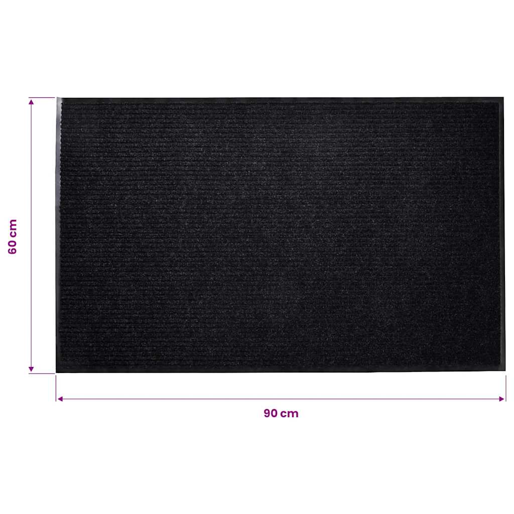 fekete PVC lábtörlő 90 x 60 cm