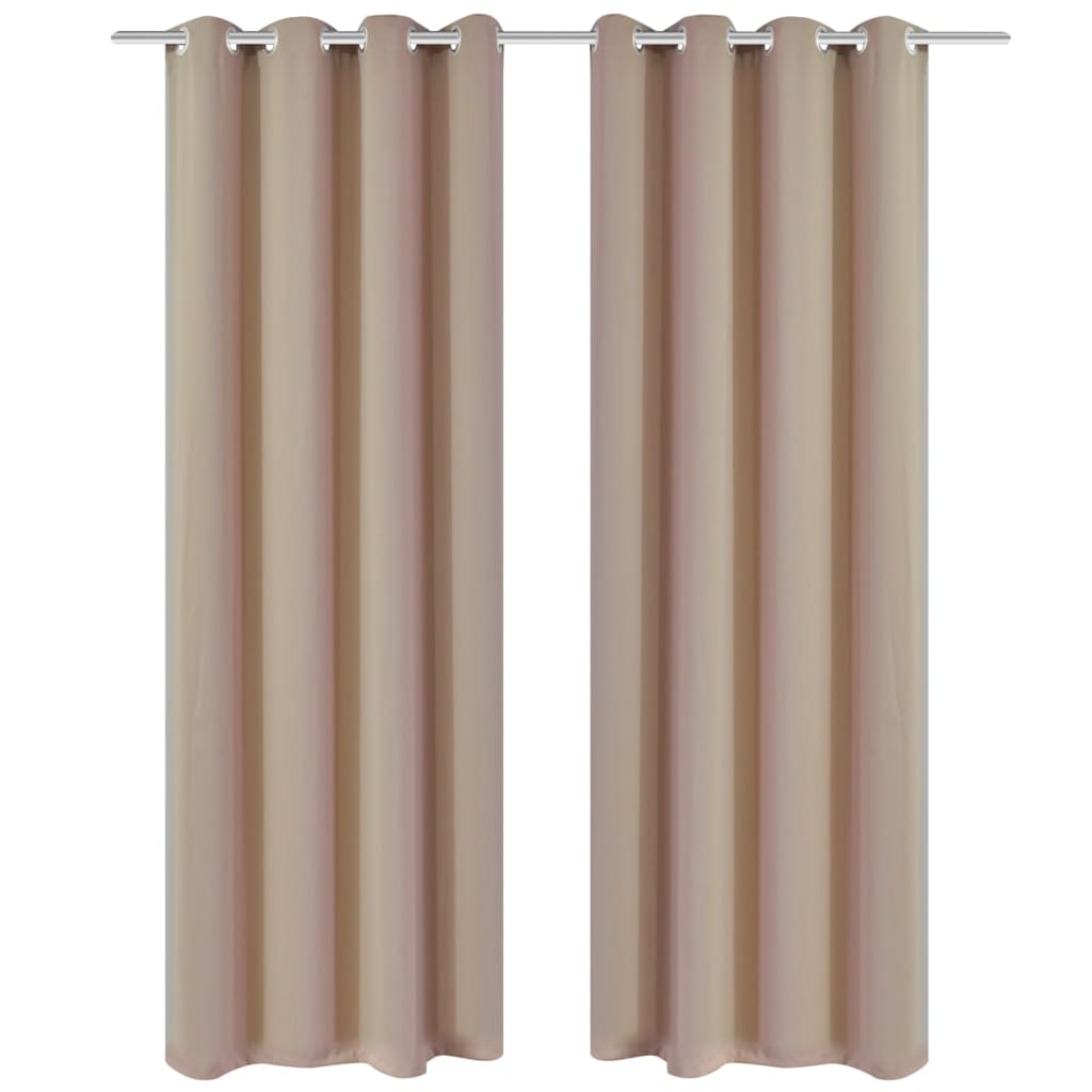 2 db krémszínű sötétítőfüggöny fémkarikákkal 135 x 245 cm