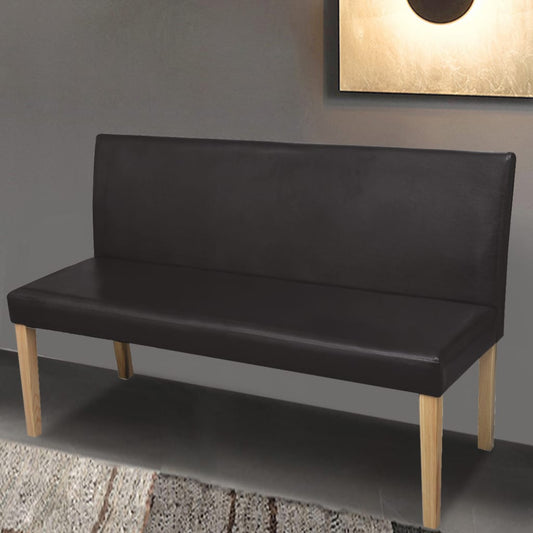 sötétbarna műbőr pad 139,5 cm