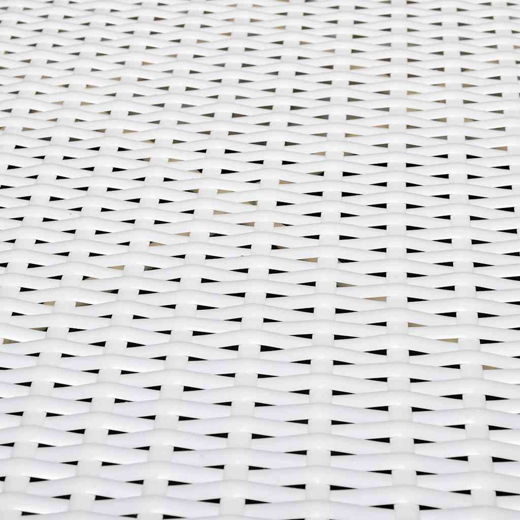 8-részes fehér polyrattan kerti bútorszett párnákkal
