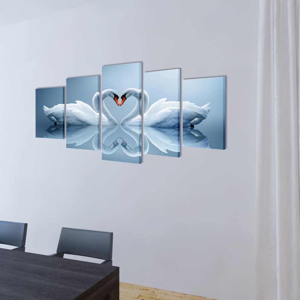Vászon falikép szett hattyú 100 x 50 cm