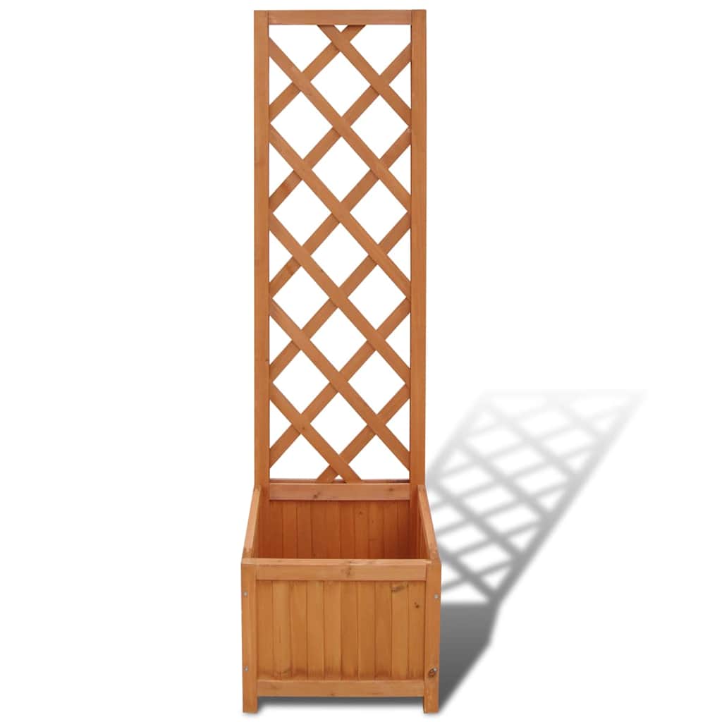 tömör fenyőfa virágláda ráccsal 40 x 30 x 135 cm