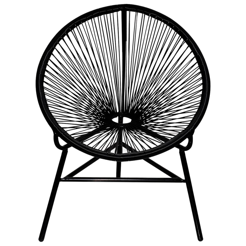 fekete polyrattan kerti kagylószék