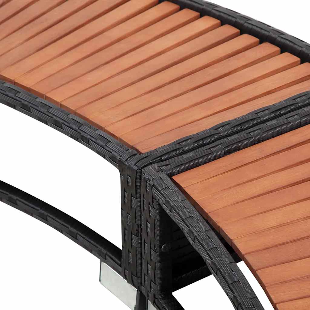 fekete polyrattan jakuzzi-keret